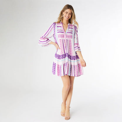 Milena Ruffle Sleeve Tunic Dress