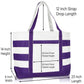Ocean Sailboat Womens Embroidered Striped Tote Bag
