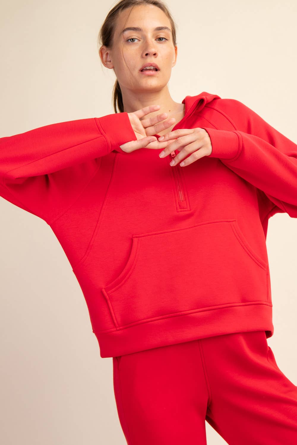 Butter Soft: Quarter zip with Hood: Color Frost