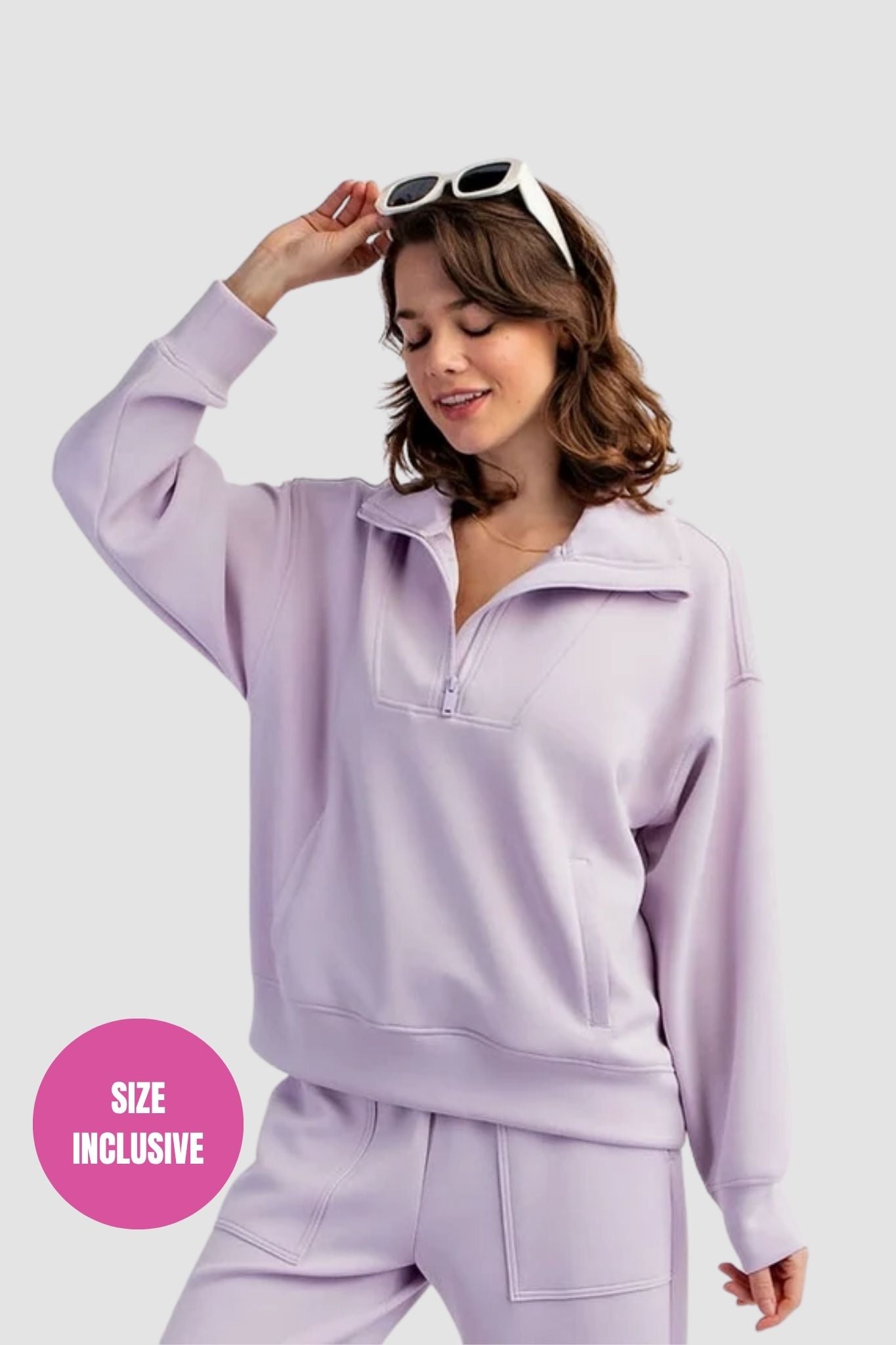 Butter Soft: Quarter zip Lilac