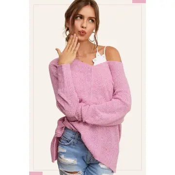 Coastal Breeze Sweater:Pink Camellia
