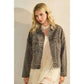 Leopard Printed Denim Jacket