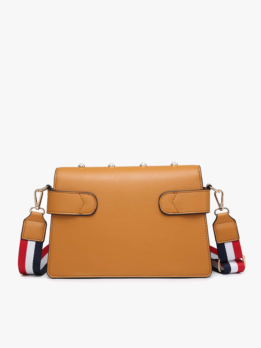 Jeweled Crossbody: Brown