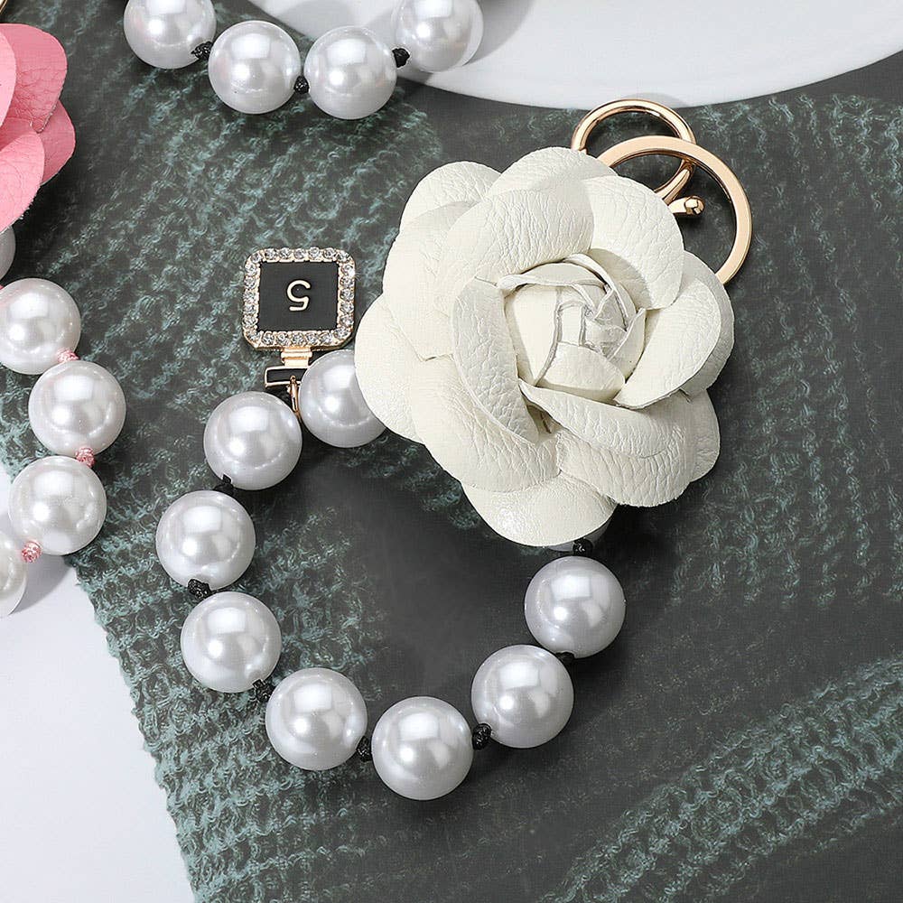 Chunky Pearl Beaded Keychain Bag Charm