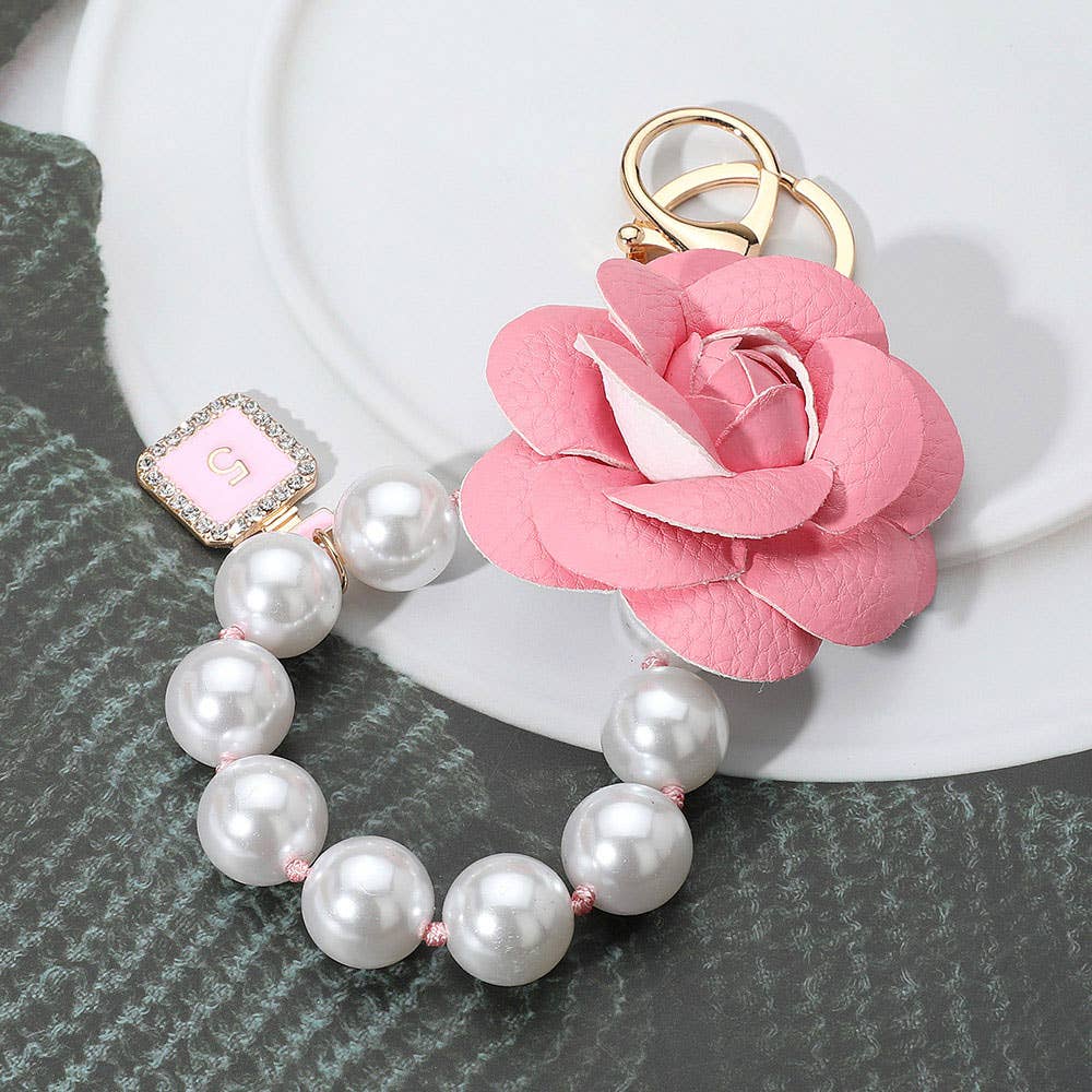 Chunky Pearl Beaded Keychain Bag Charm