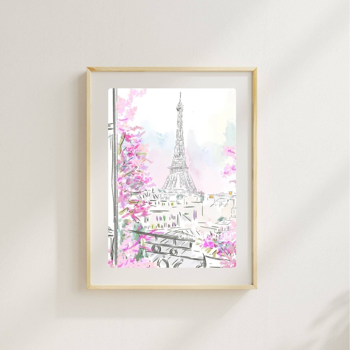 Rebecca Illustratged: Eiffel Tower in Bloom Print