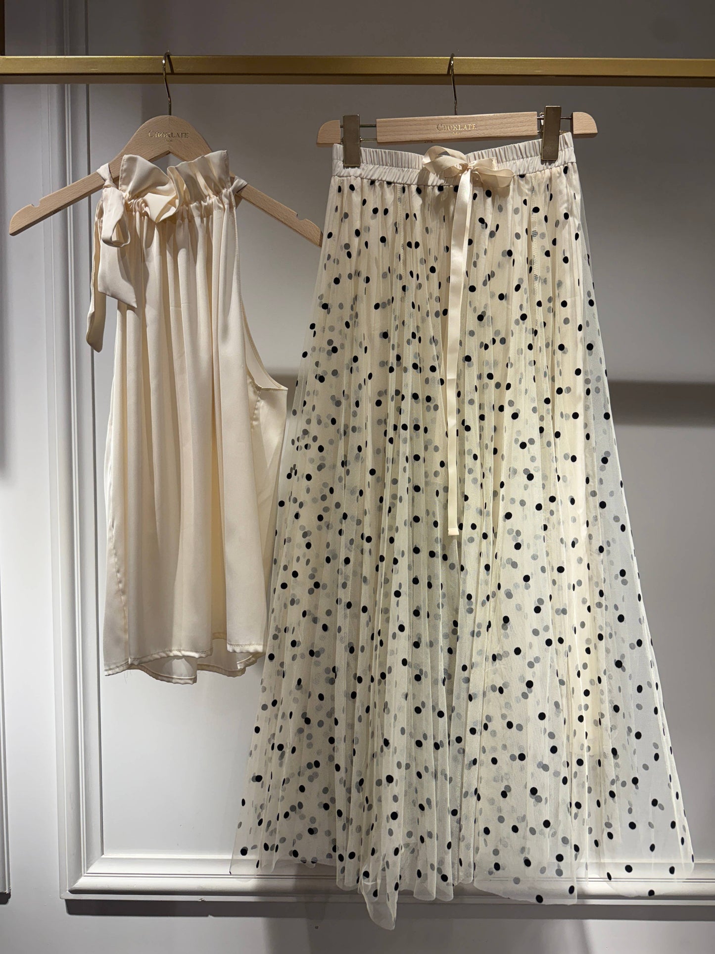 Aria tulle skirt with large polka dots