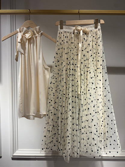 Aria tulle skirt with large polka dots
