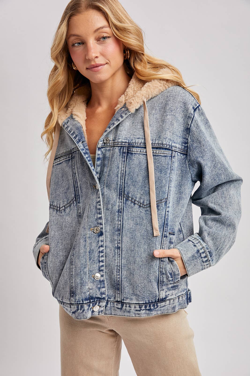 The Luxe Faux Fur Denim Jacket