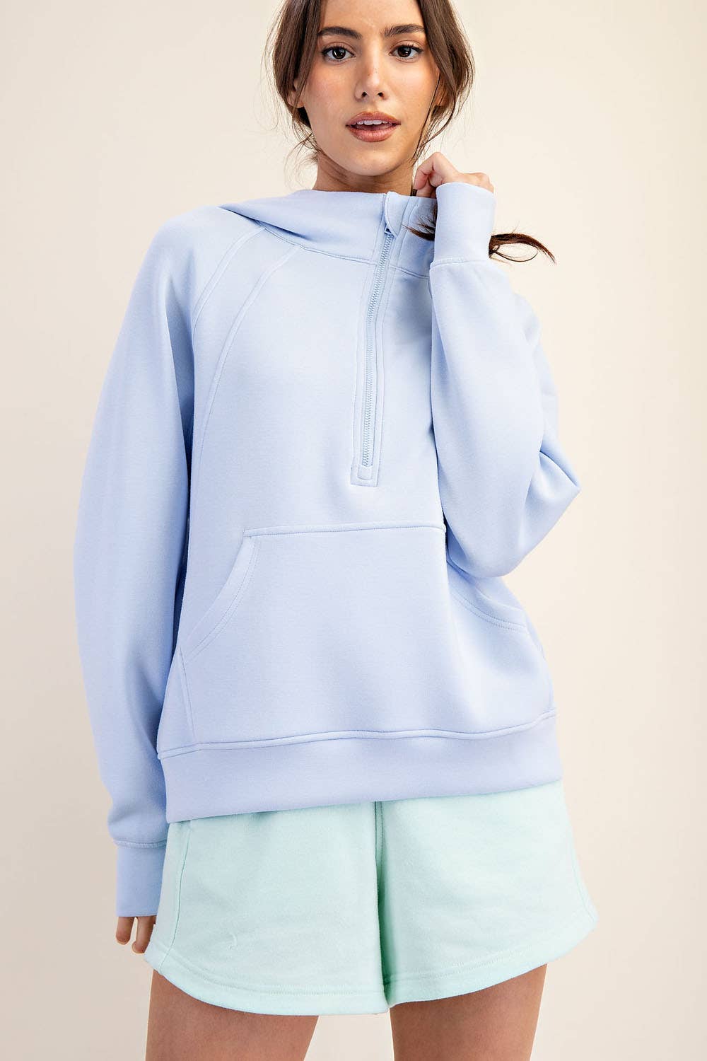 Butter Soft: Quarter zip with Hood: Color Frost