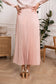 Solid satin pleated skirt