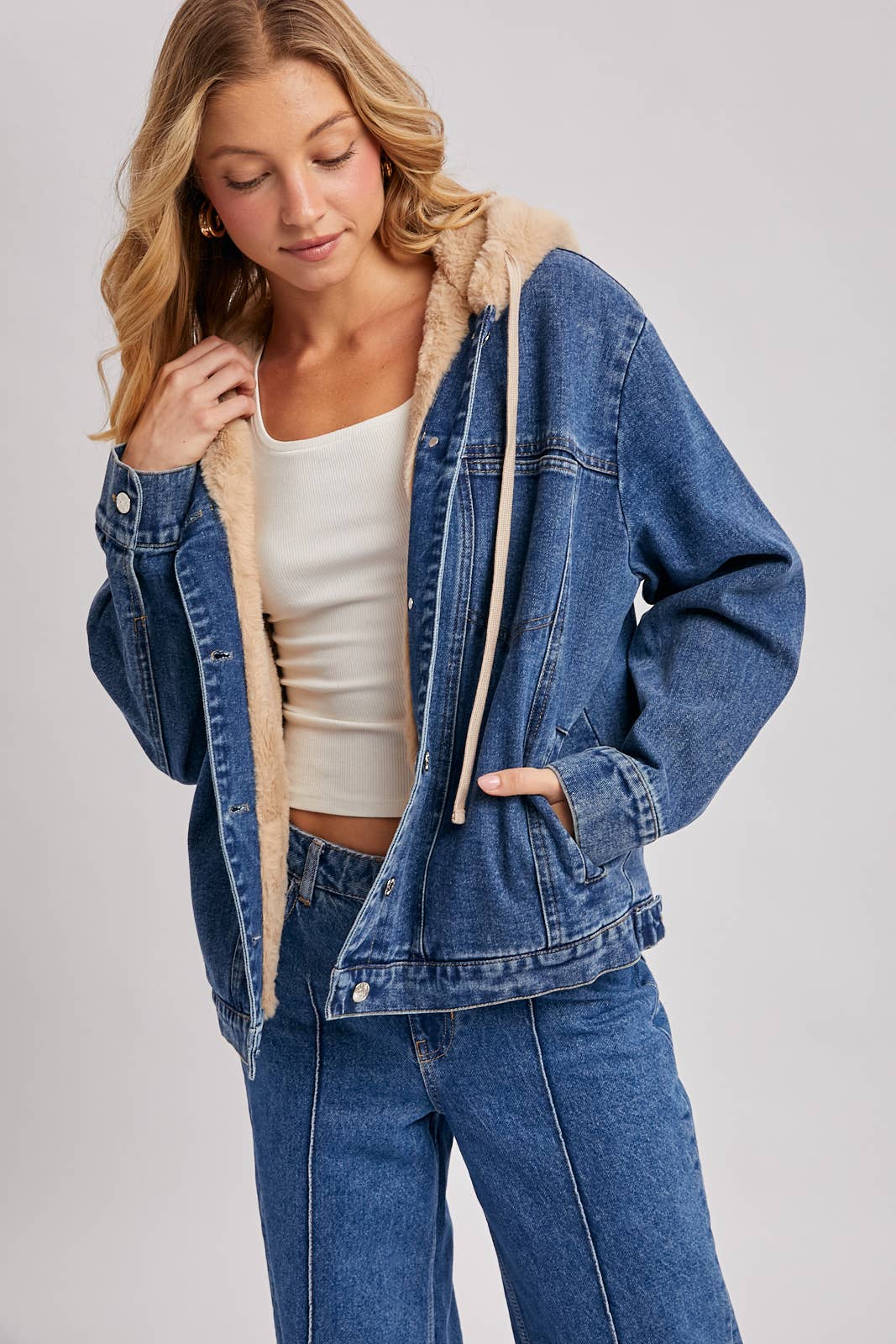 The Luxe Faux Fur Denim Jacket