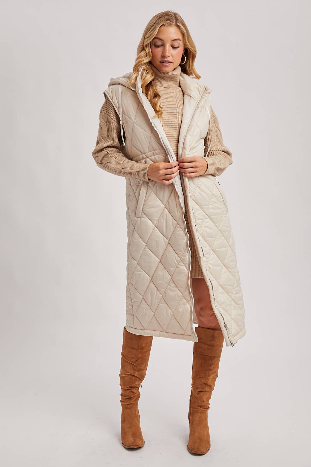 Diamond Quilted  Puffer Vest: 2 Colors