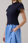 Marby Scallop Contrast Midi Dress: PRE ORDER