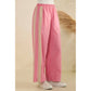 Stripe Nylon Pants with Lace Details