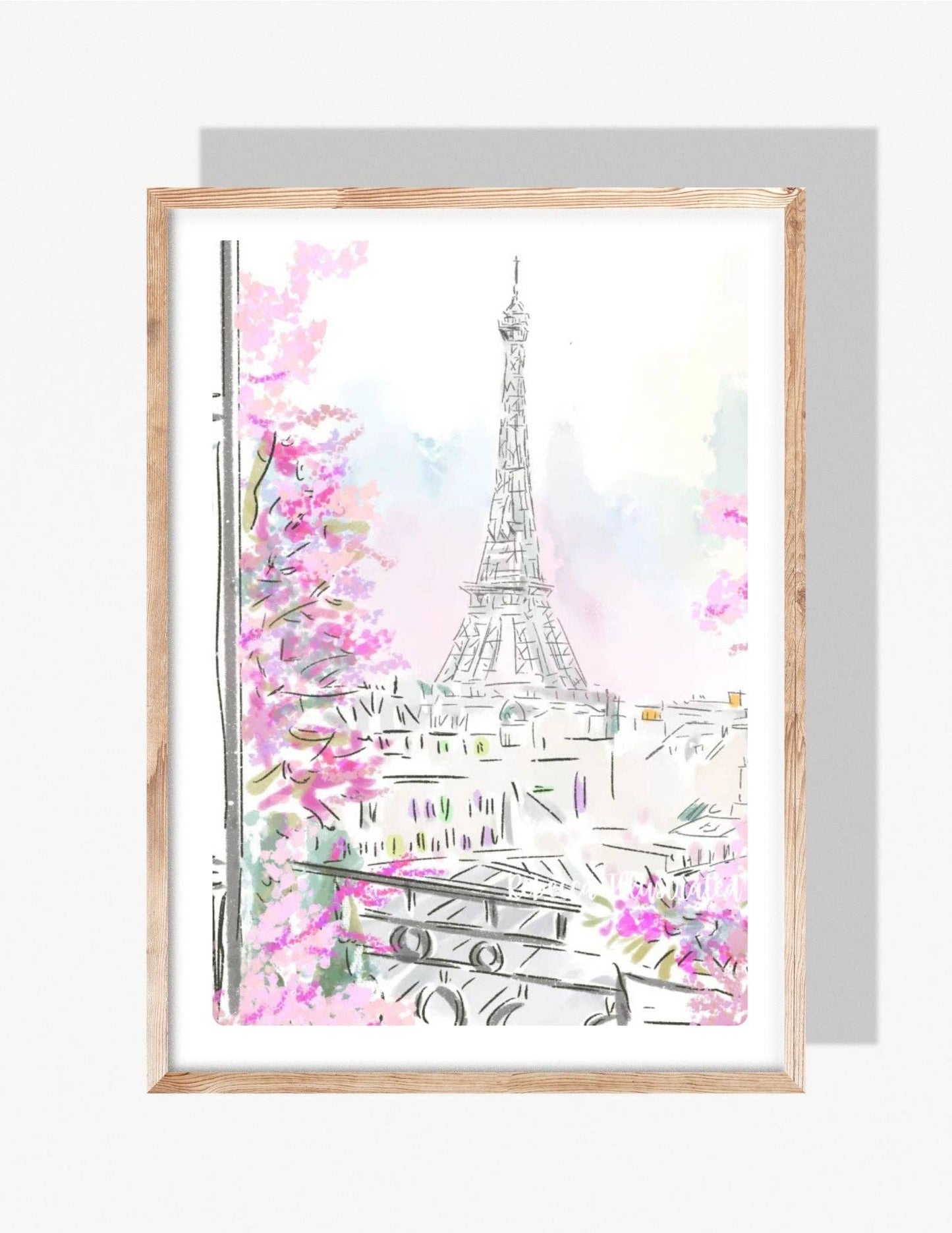 Rebecca Illustratged: Eiffel Tower in Bloom Print