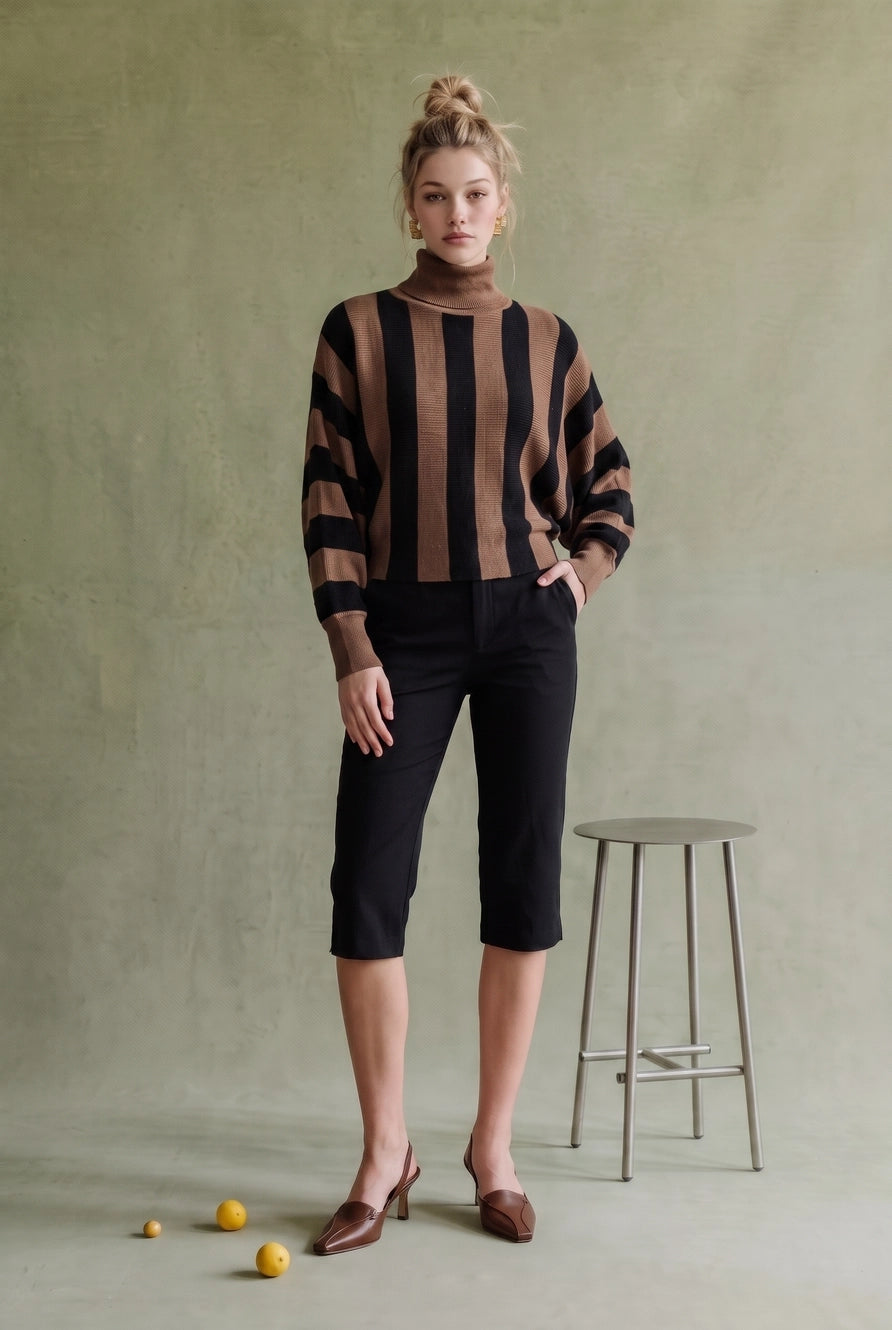 Striped Turtleneck Sweater