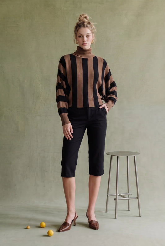 Striped Turtleneck Sweater