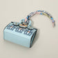 House Printed Faux Leather Elegant and Stylish Mini Purse / Bag Charm