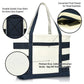 Ocean Sailboat Womens Embroidered Striped Tote Bag
