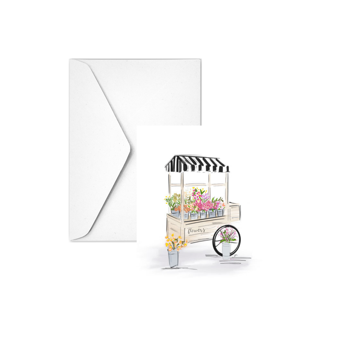 FLOWER CART - Note Card 