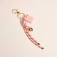 Mahjong Tile Puffy Heart Cord Keychain Bag Charm