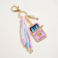 Sardine Can Charm Accent Knotted Cords Drop Bag Charm Keychain