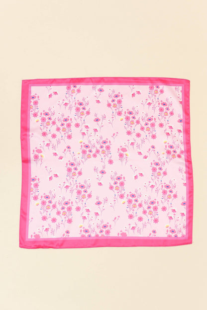 PETITE FLOWER PRINT SILKY FEELING BANDANA SCARF | 21SC397PINK