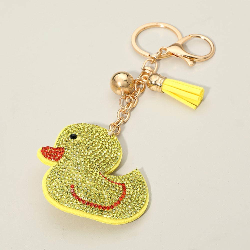 Studded Duck Tassel Bag Charm