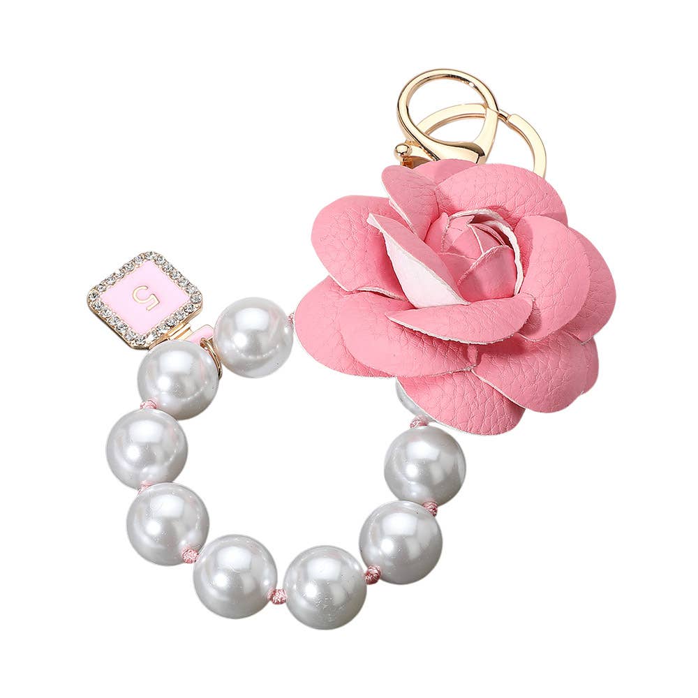 Chunky Pearl Beaded Keychain Bag Charm