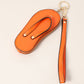 Faux Leather Flip-flop Mini Wristlet Keychain / Bag Charm