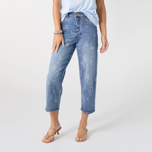 Everstretch Straight Leg Floral Print Capri