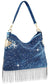 Bling And Beaded Fringe Hobo Handbag