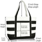 Ocean Sailboat Womens Embroidered Striped Tote Bag