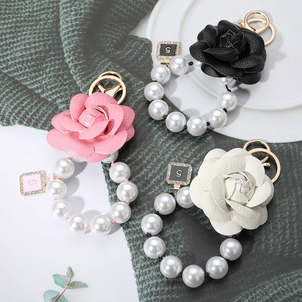 Chunky Pearl Beaded Keychain Bag Charm