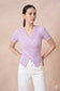 Ribbed knit wrap T-shirt - 0590