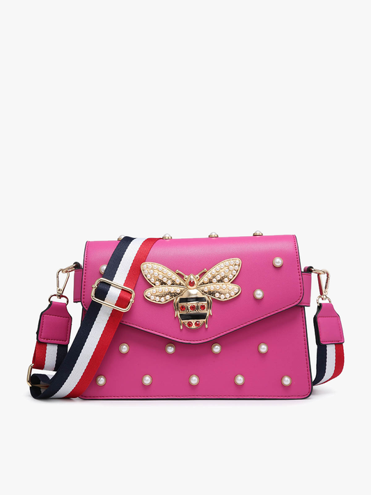 Jeweled Crossbody: Pink