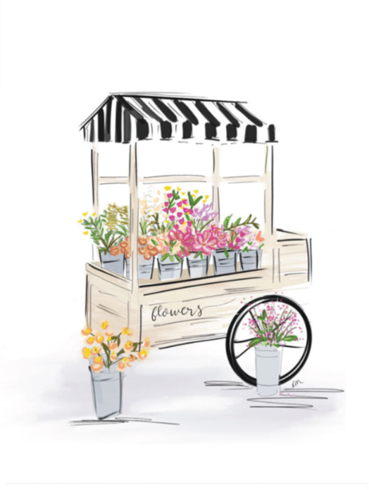 FLOWER CART - Note Card 