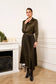 Solid satin pleated skirt