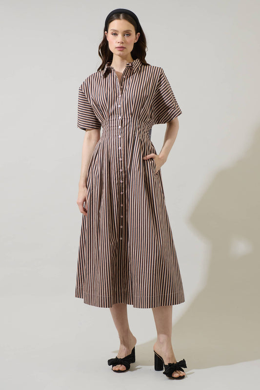 Wilderra Pleated Midi Dress