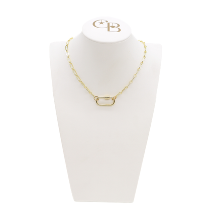 Gold Paige Necklace with Piper Carabiner