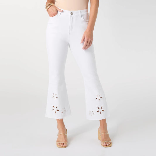 Morgan Flare Crop with Floral Cut-Out