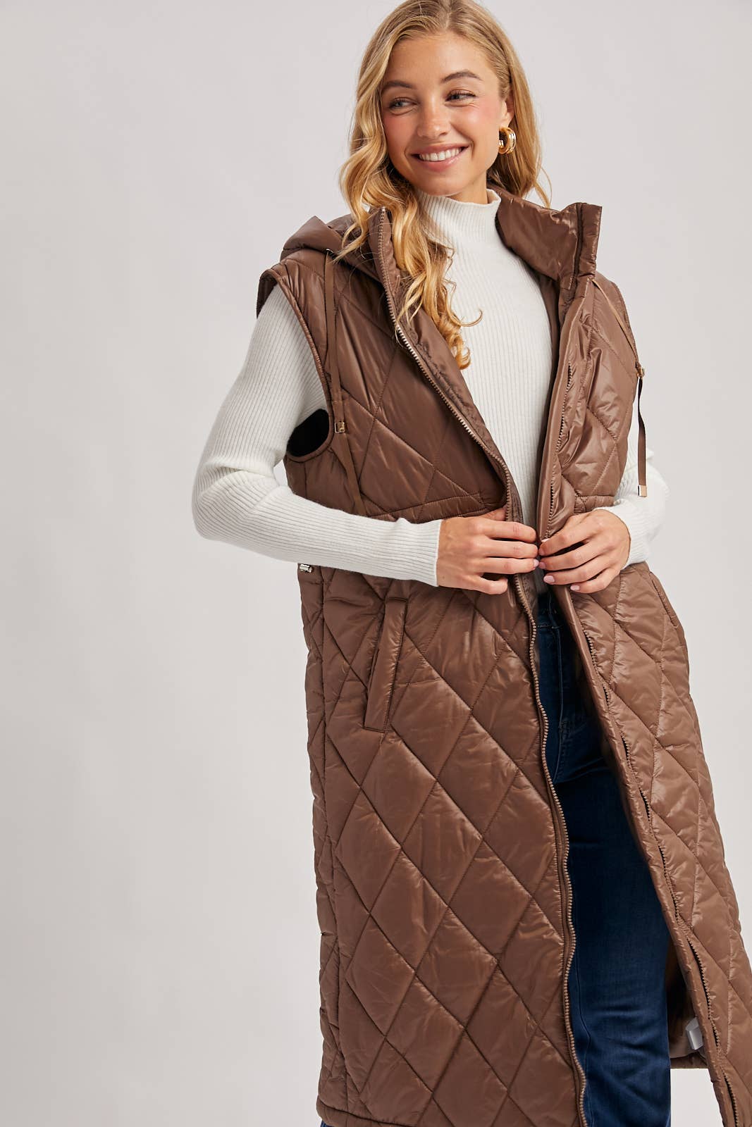 Diamond Quilted  Puffer Vest: 2 Colors