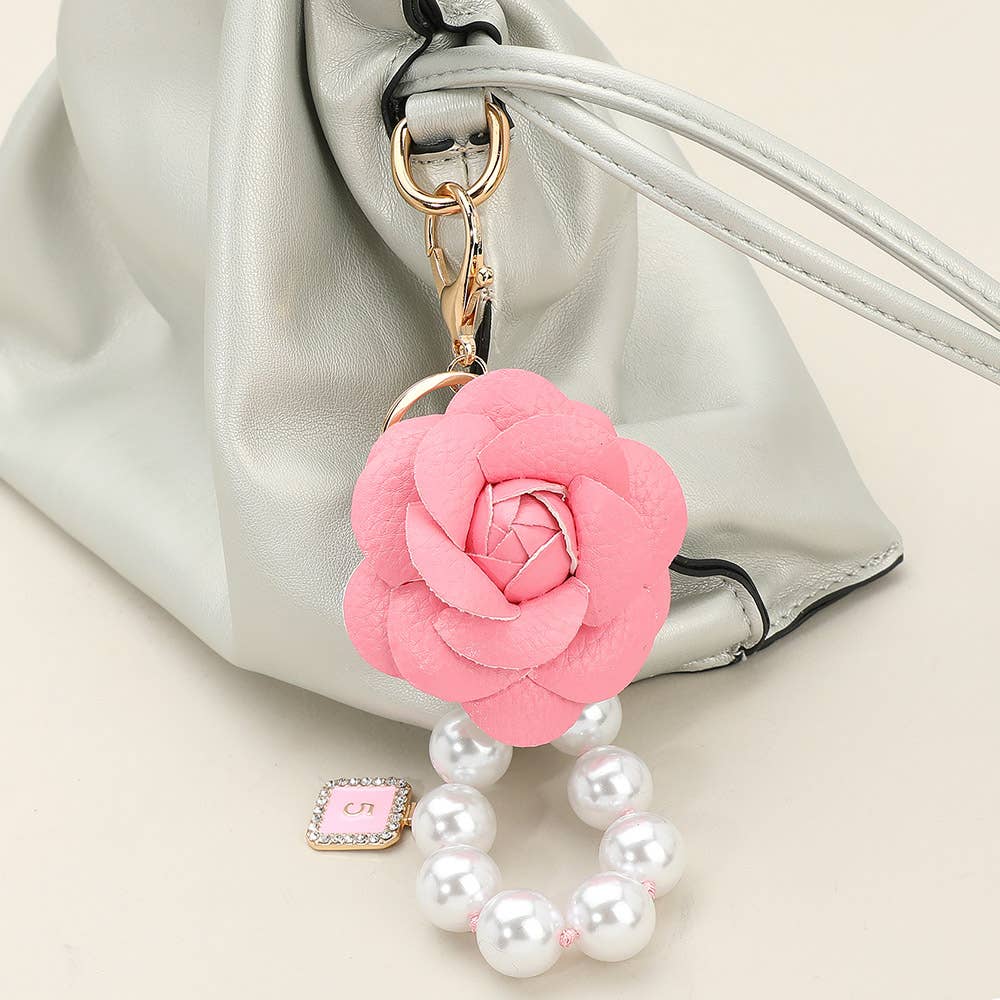 Chunky Pearl Beaded Keychain Bag Charm