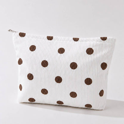 Corduroy Polka Dot Cosmetic Bag
