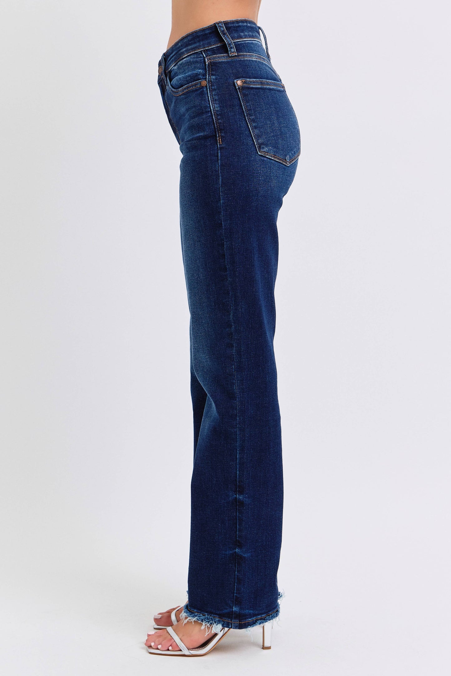Judy Blue Jeans: Straight Leg with Fray Hem