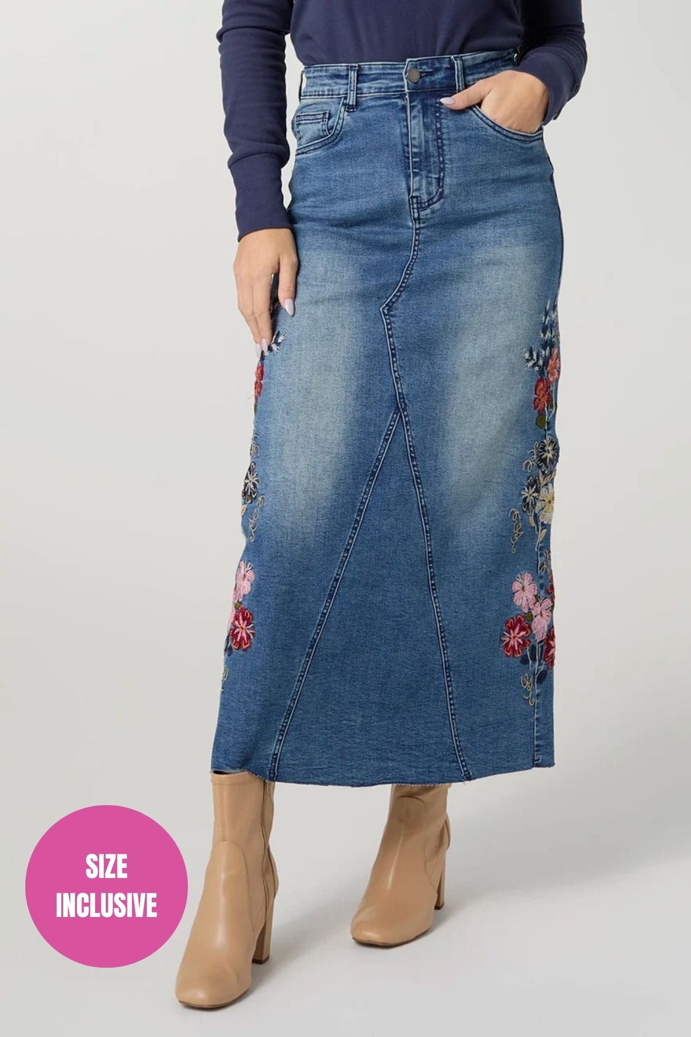 The Wildflower Denim Maxi
