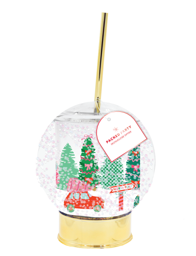 Let It Snow Globe Sipper Novelty Cup