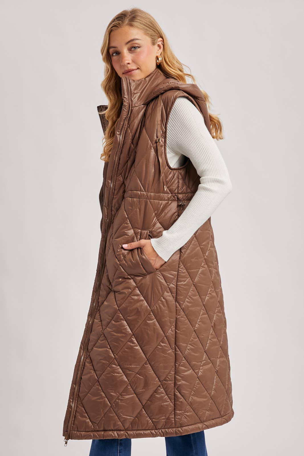 Diamond Quilted  Puffer Vest: 2 Colors