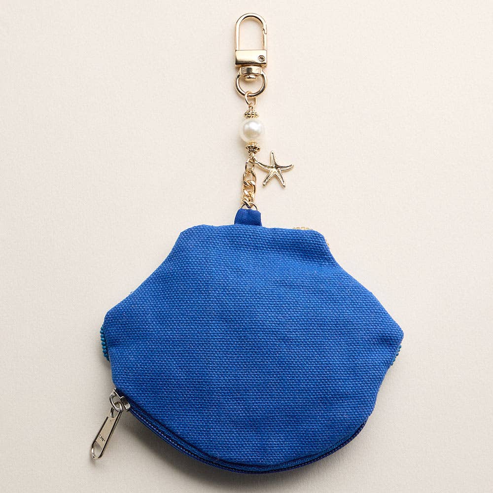 Sea Shell Charm Keychain Mini Pouch